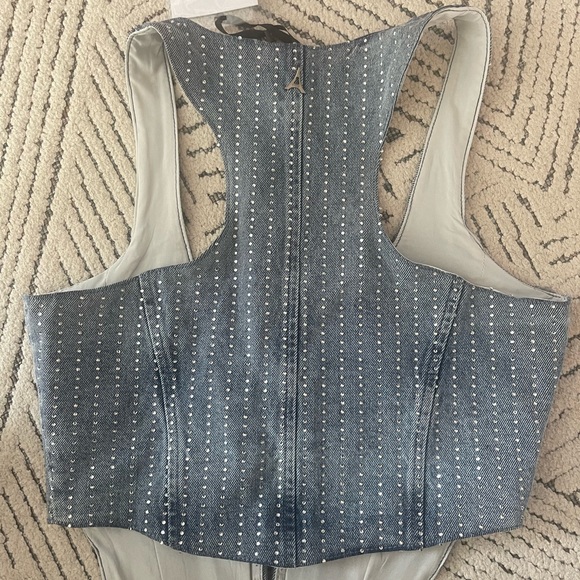 Manier De Voir DENIM RHINESTONE CORSET - Picture 6 of 7